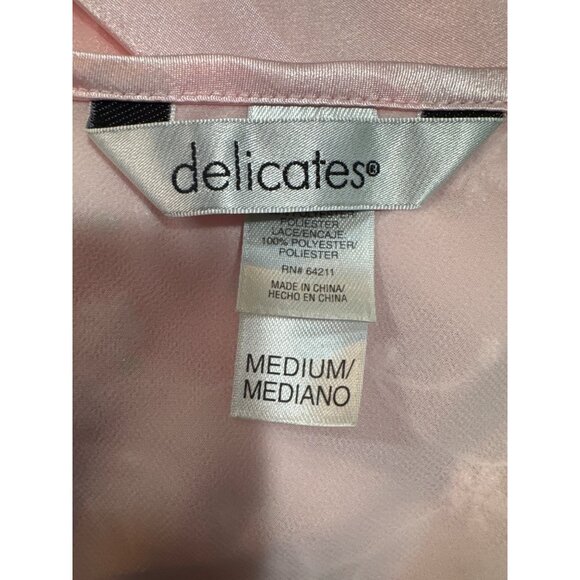 Vintage Womans M Style Pink Satin & Lace Long Nightgown Dress Croquette Whimsy - Picture 8 of 11